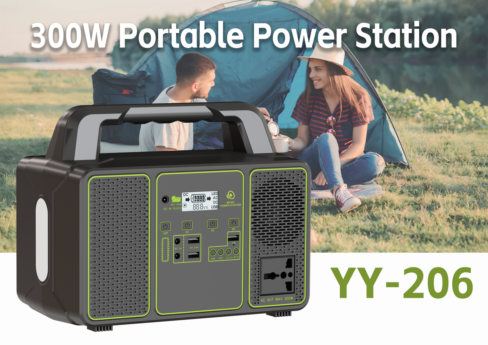 300W Portable Power Station LiFePO4 Modified Sine Wave (576Wh)